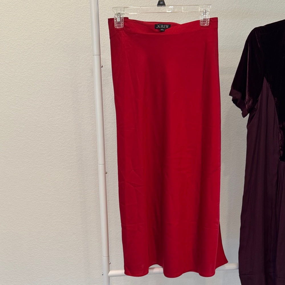J. Crew Vibrant Red Slip Skirt
